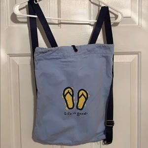 Life is Good drawstring backpack bag